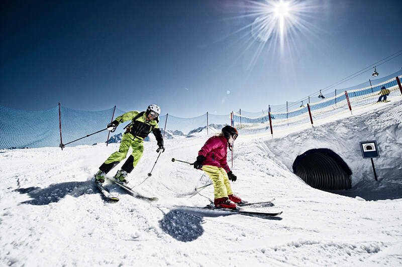 Skifahren im Funslope am Arlberg