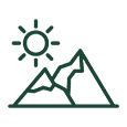 Icon Lage Berge mit Sonne