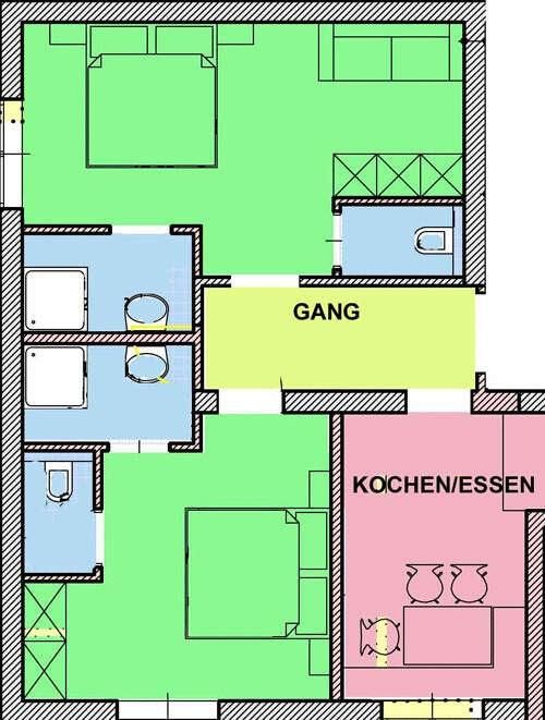 Grundriss von Appartement Anton